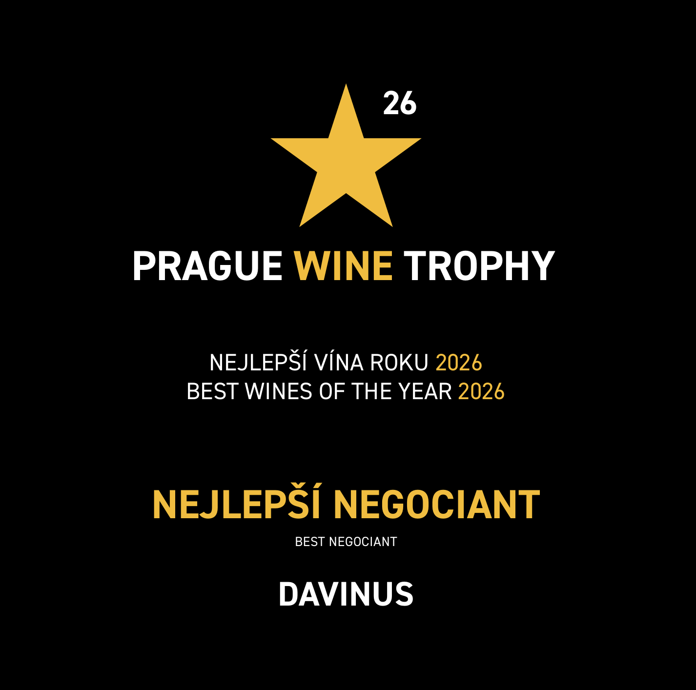 DAVINUS je nejlepším négociantem Prague Wine Trophy 2026